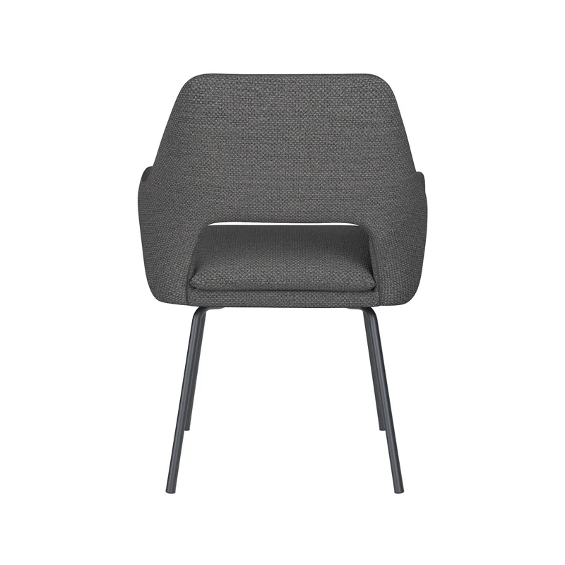 White Label Living Stuhl Mos Grau 4 Metallbeine – 59 × 59 × 85 cm