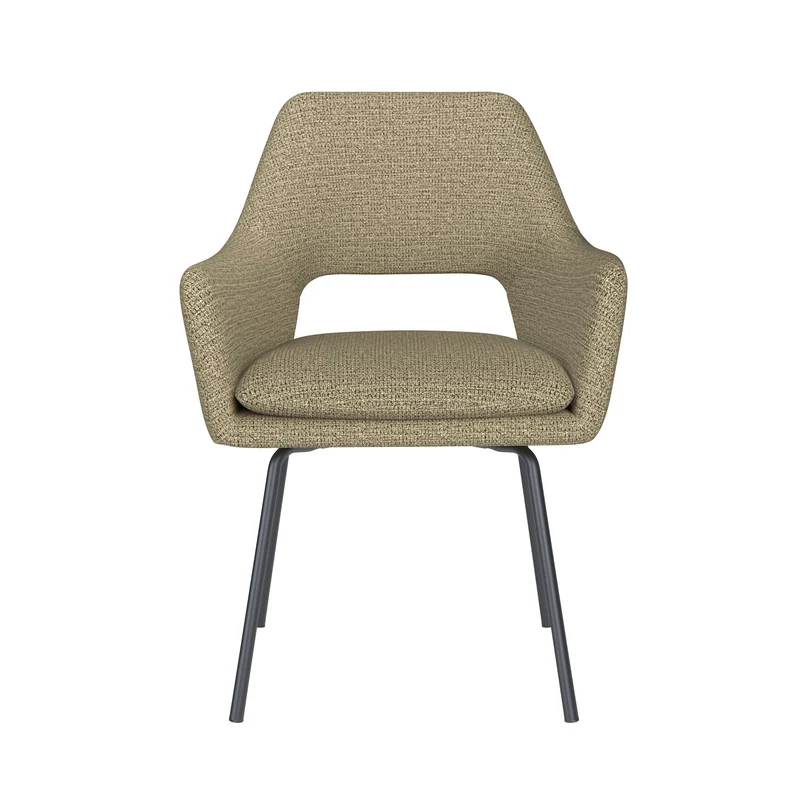 White Label Living Stuhl Mos Grün 4 Metallbeine – 59 × 59 × 85 cm