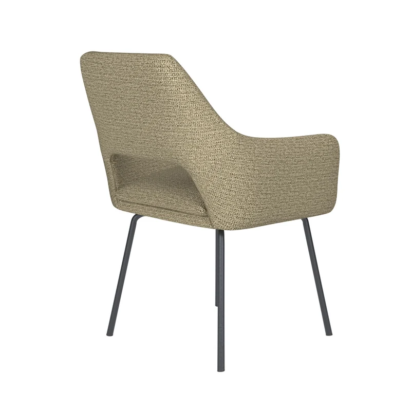 White Label Living Stuhl Mos Grün 4 Metallbeine – 59 × 59 × 85 cm