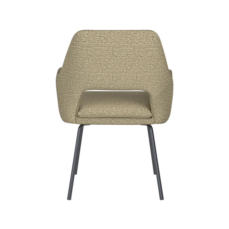 White Label Living Stuhl Mos Grün 4 Metallbeine – 59 × 59 × 85 cm