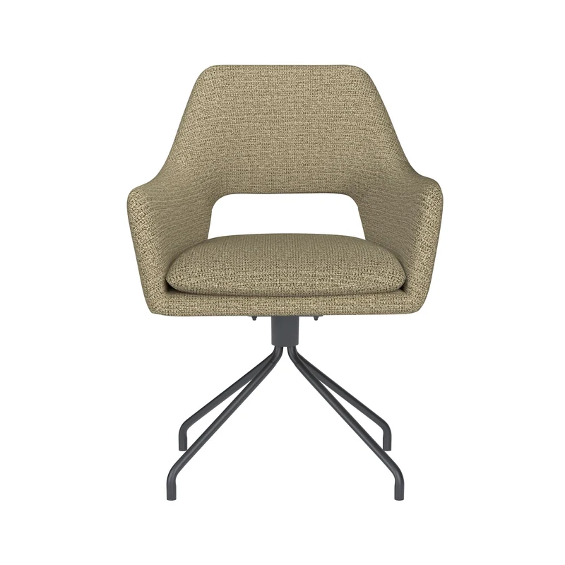 White Label Living Stuhl Mos Grün Drehgestell – Polyester, 59 × 59 × 85 cm