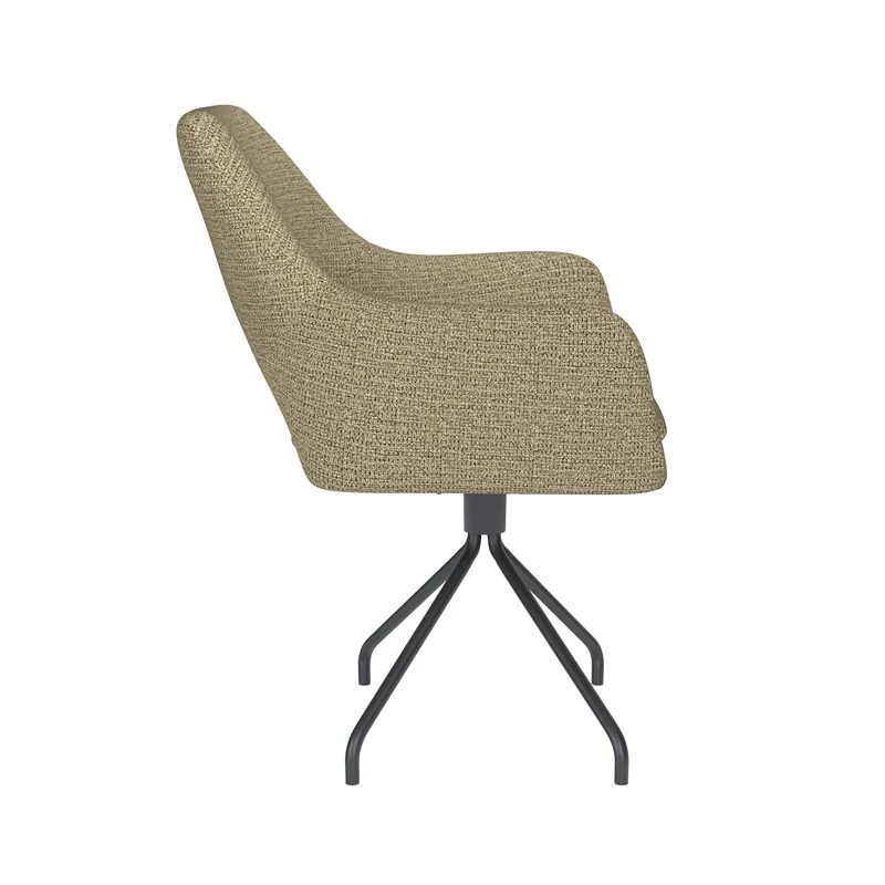White Label Living Stuhl Mos Grün Drehgestell – Polyester, 59 × 59 × 85 cm