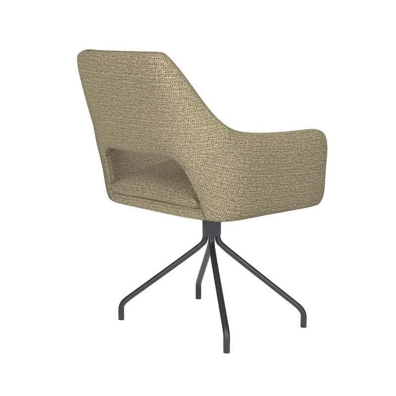 White Label Living Stuhl Mos Grün Drehgestell – Polyester, 59 × 59 × 85 cm