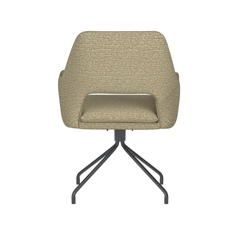 White Label Living Stuhl Mos Grün Drehgestell – Polyester, 59 × 59 × 85 cm