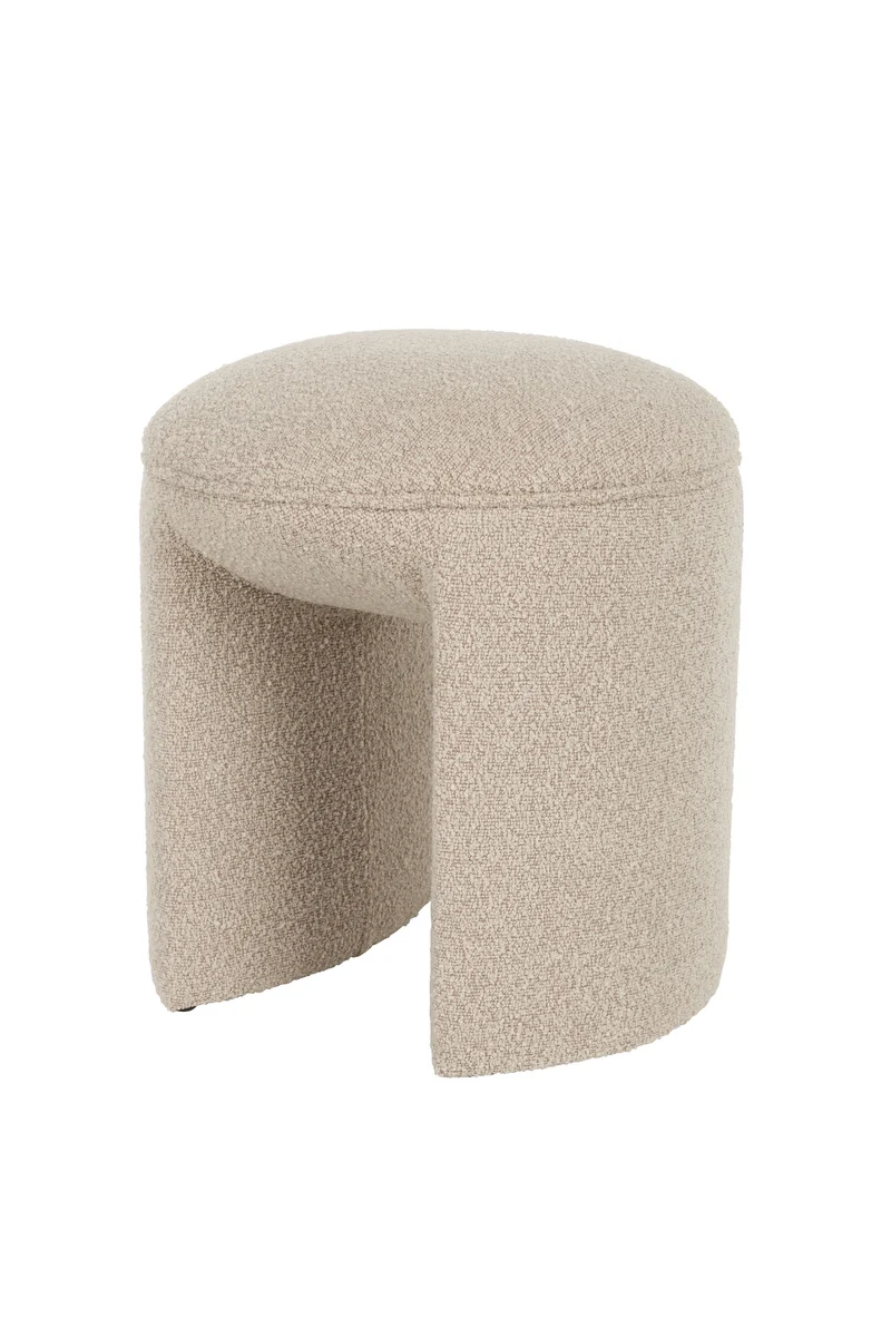 White Label Living Hocker Noxx – Beige, Polyester, 42 × 42 × 46 cm