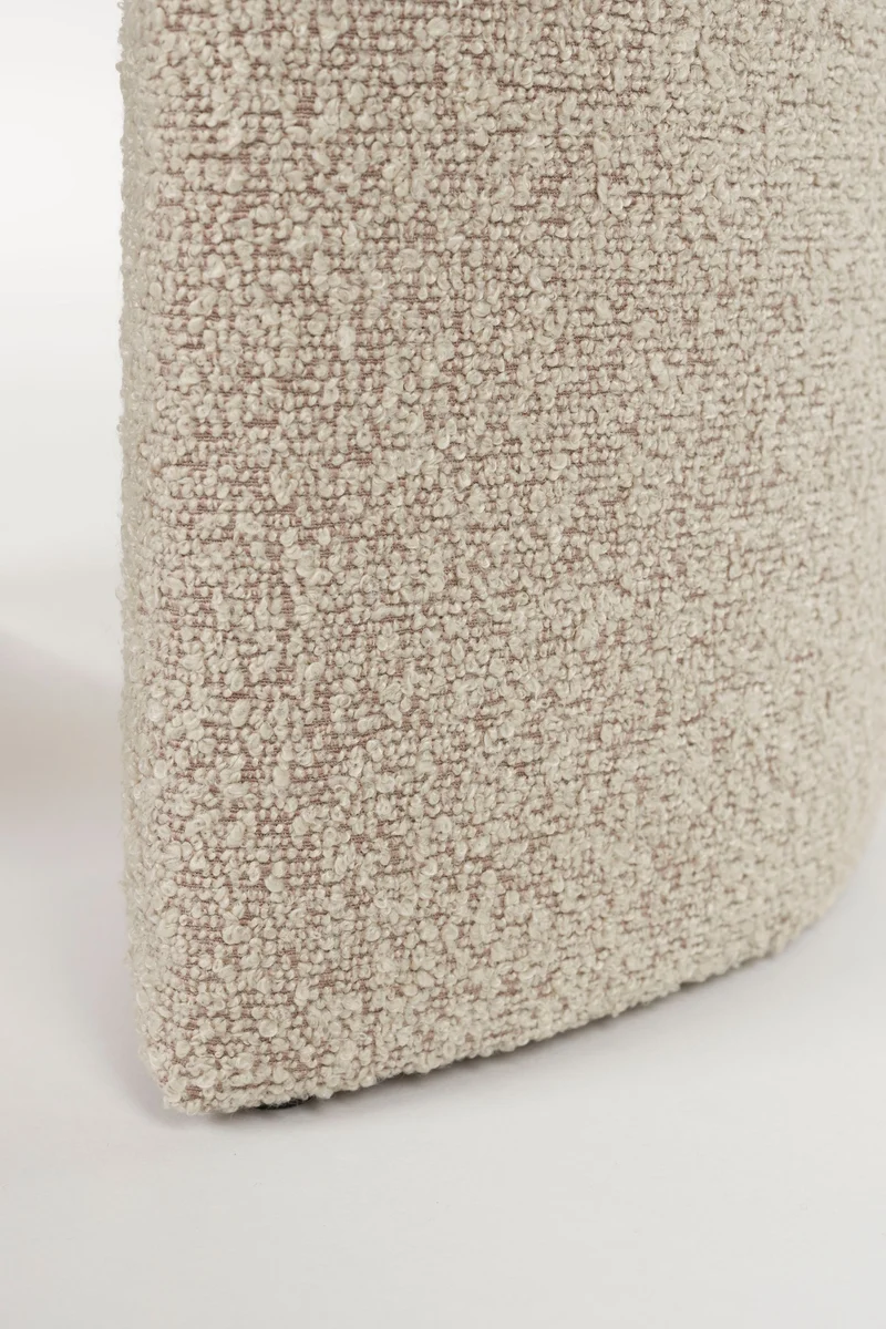 White Label Living Hocker Noxx – Beige, Polyester, 42 × 42 × 46 cm