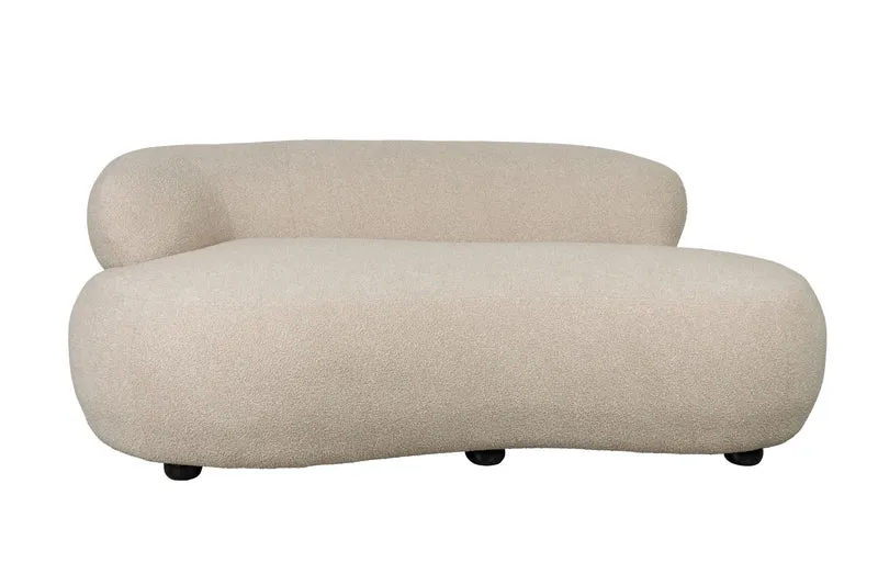White Label Living Sofa Noxx – Beige, Polyester, 115 × 185 × 73 cm