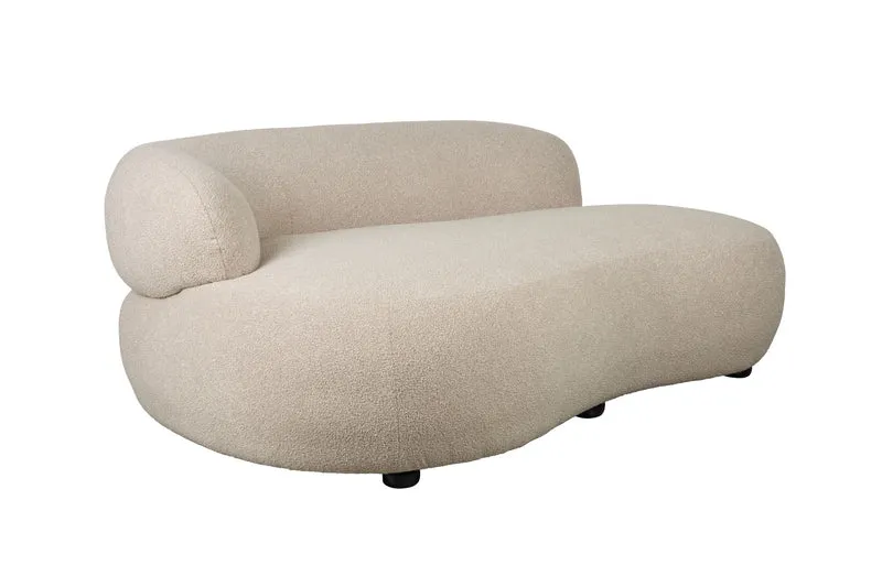White Label Living Sofa Noxx – Beige, Polyester, 115 × 185 × 73 cm