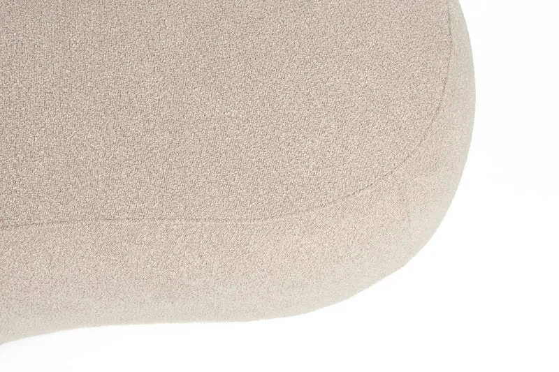 White Label Living Sofa Noxx – Beige, Polyester, 115 × 185 × 73 cm