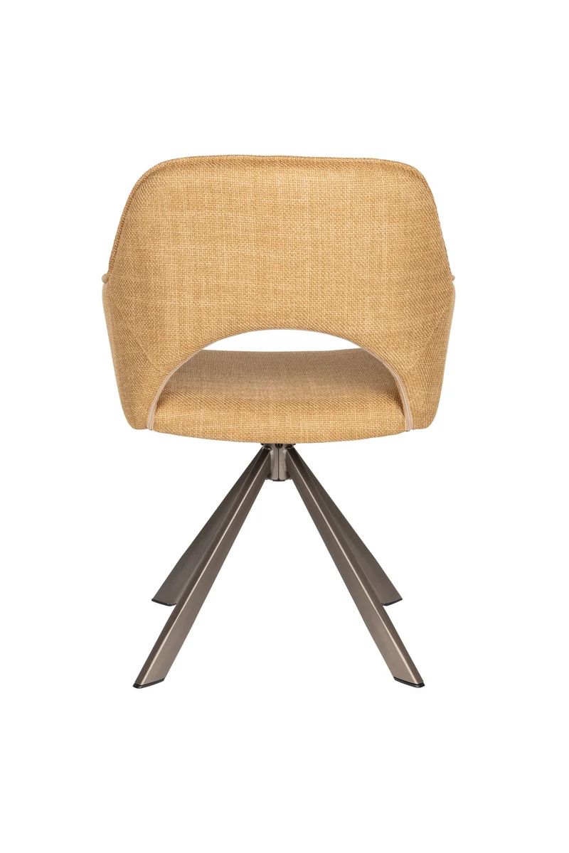 White Label Living Stuhl Toye – Ocker, Polyester, 68 × 45 × 85 cm, 2er-Set