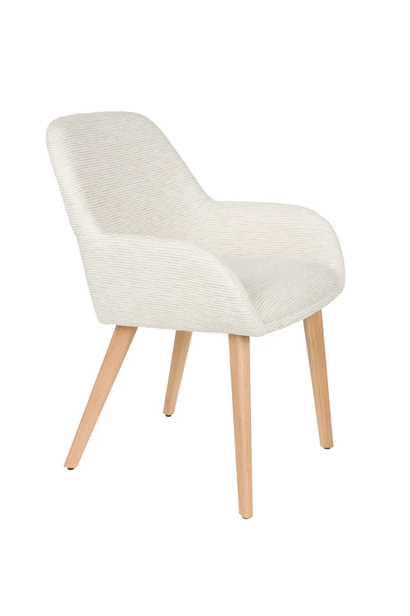 White Label Living Stuhl Loua Off-Weiß – Polyester, 59 × 59 × 82,5 cm, 2er-Set