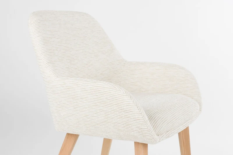 White Label Living Stuhl Loua Off-Weiß – Polyester, 59 × 59 × 82,5 cm, 2er-Set