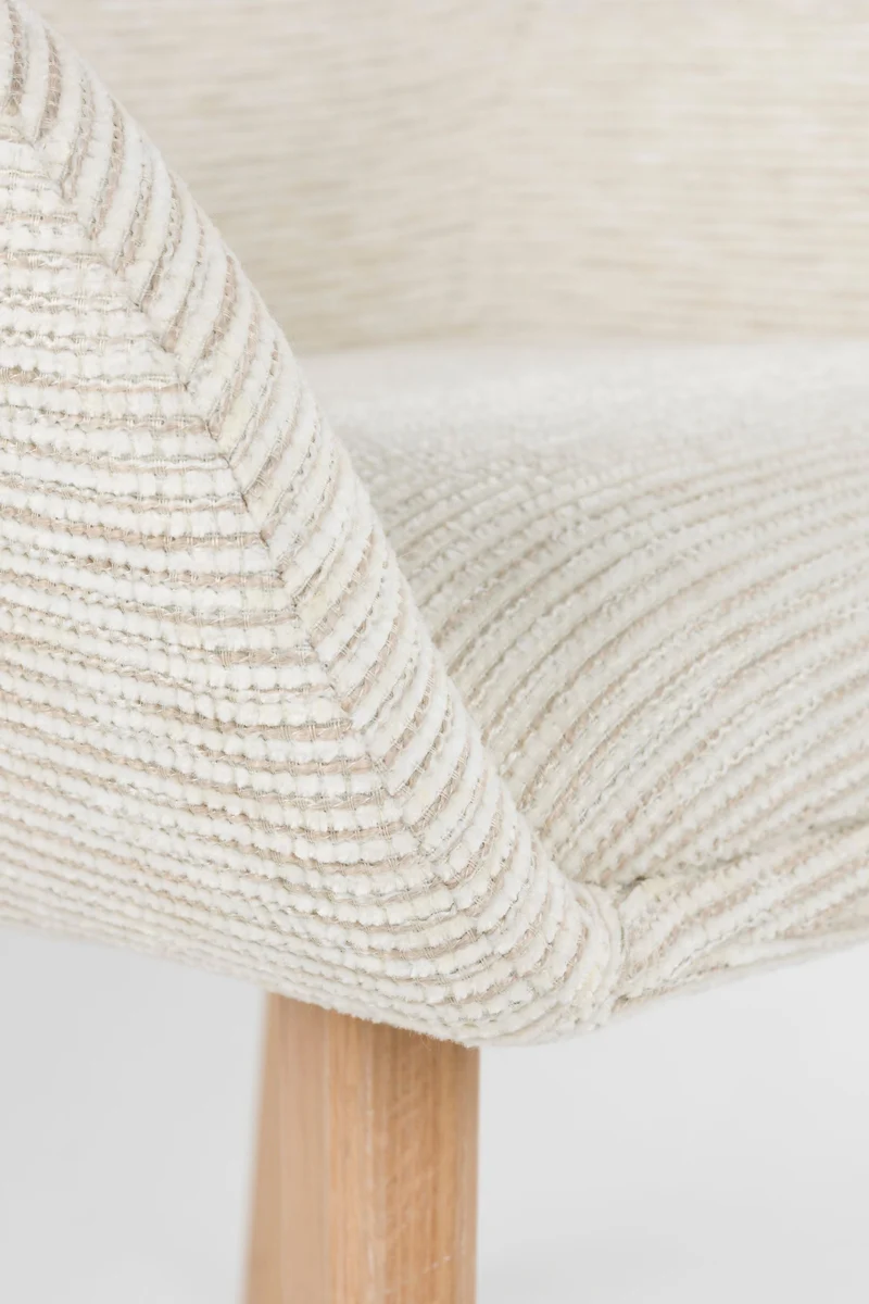 White Label Living Stuhl Loua Off-Weiß – Polyester, 59 × 59 × 82,5 cm, 2er-Set