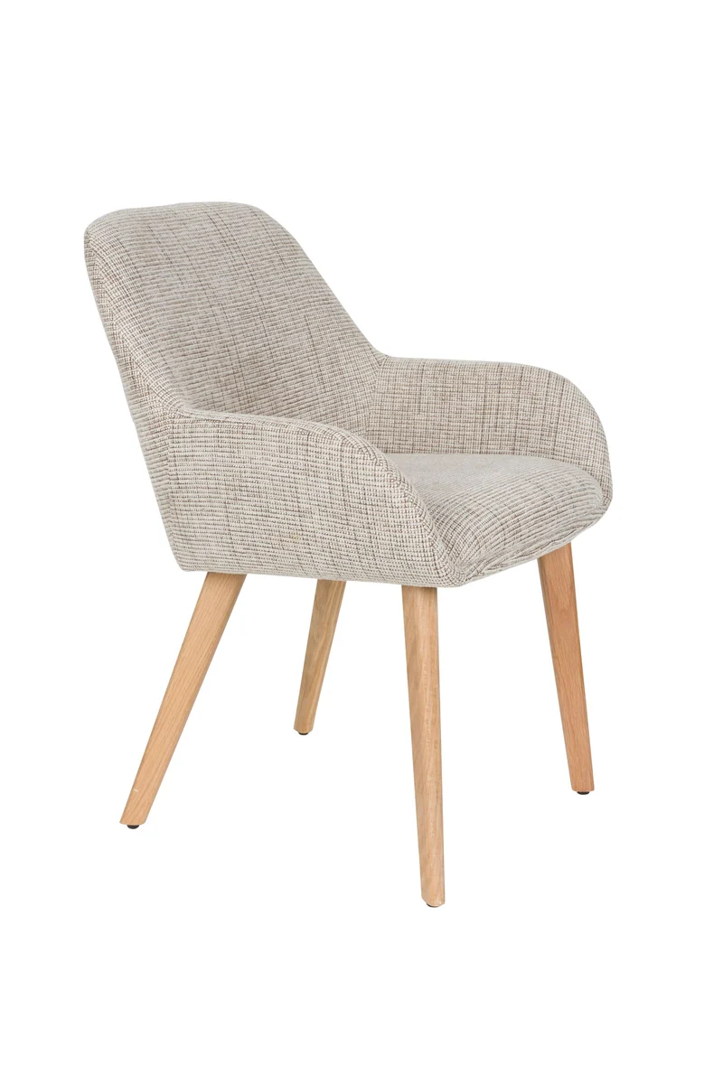 White Label Living Stuhl Loua – Braun, 59 × 59 × 82,5 cm, 2er-Set