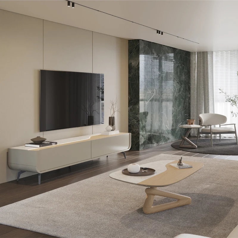 Evanyrouse Linard 2G II TV-Möbel mit Füßen und LED-Beleuchtung