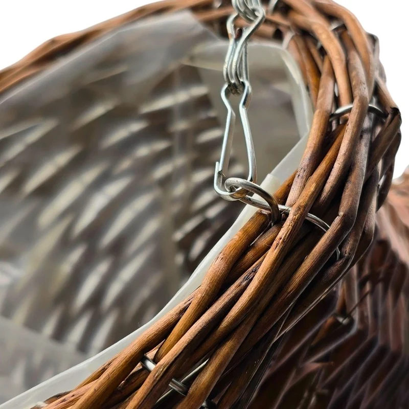 BLUMENAMPEL "FÜLLHORN" | 2er Set, Rattan | handgefertigt Korbgeflecht | Farbe: braun