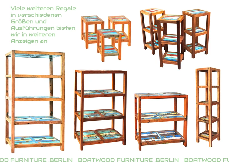 Boatwood by WMK # Besonders schönes, sehr stabiles und hochwertiges Regal aus altem Bootsholz, ein handgefertigtes Unikat aus massivem Teakholz