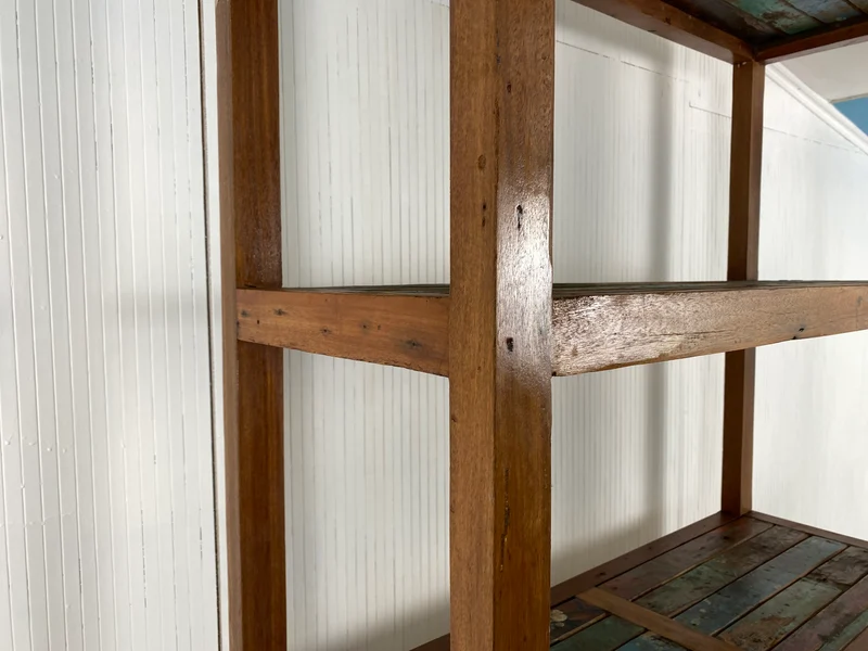Boatwood by WMK # Besonders schönes, sehr stabiles und hochwertiges Regal aus altem Bootsholz, ein handgefertigtes Unikat aus massivem Teakholz