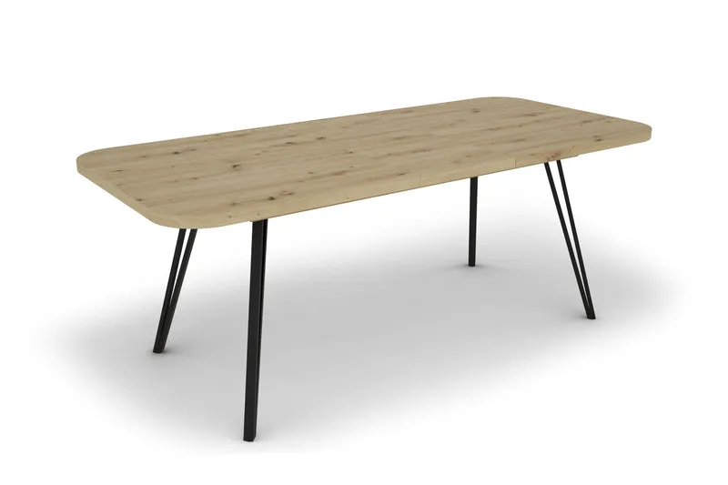 Esszimmertisch LIFE / Eiche-Optik braun / großer Auszugstisch 160 cm bis 240 cm / Tisch mit Ausziehfunktion / Tisch mit Synchronauszug und 2 Einlegeplatten / 160-240 x 90, H 76 cm