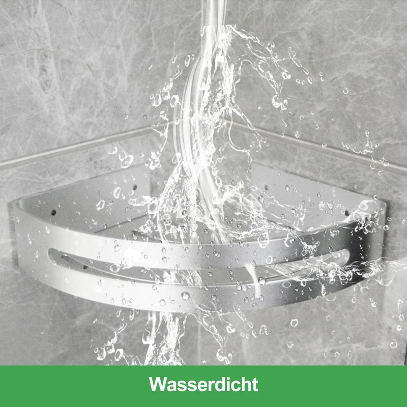 Yorbay 3 Stücke Duschregal aus Aluminium, ohne Bohren zu montieren