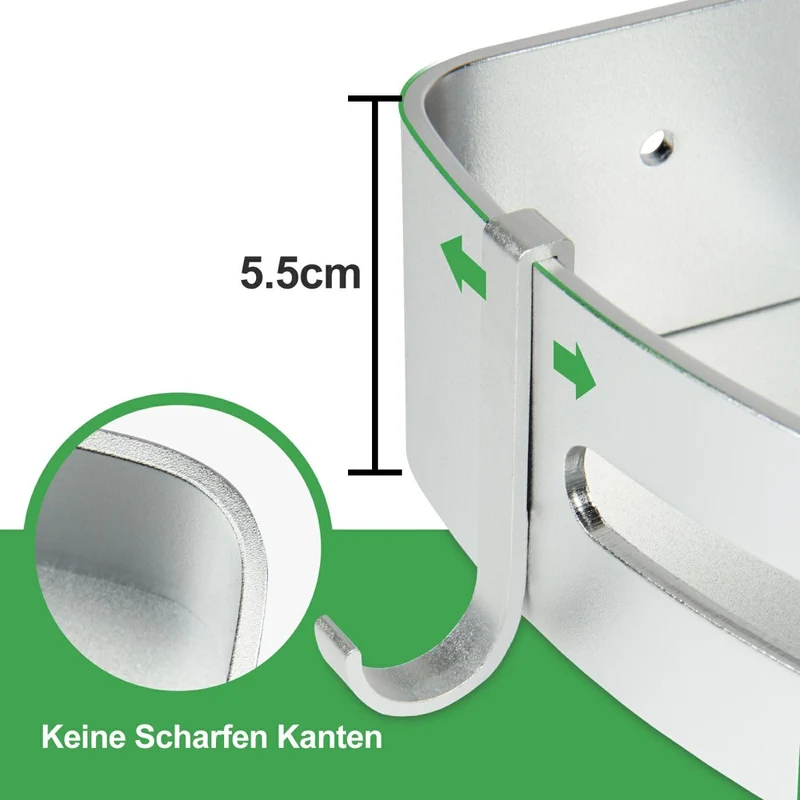 Yorbay 3 Stücke Duschregal aus Aluminium, ohne Bohren zu montieren