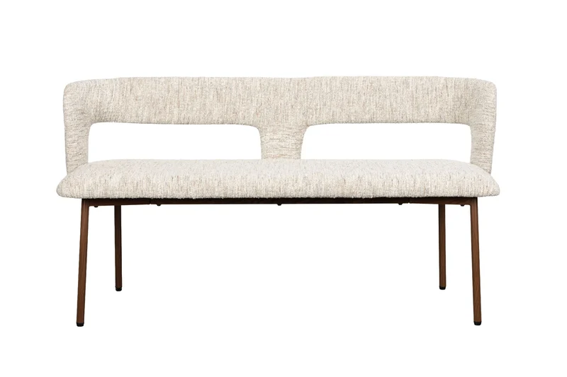 White Label Living Esszimmerbank Chelsea – Beige, Polyester, 51 × 148 × 79 cm