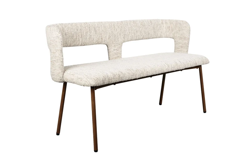 White Label Living Esszimmerbank Chelsea – Beige, Polyester, 51 × 148 × 79 cm
