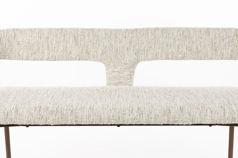 White Label Living Esszimmerbank Chelsea – Beige, Polyester, 51 × 148 × 79 cm