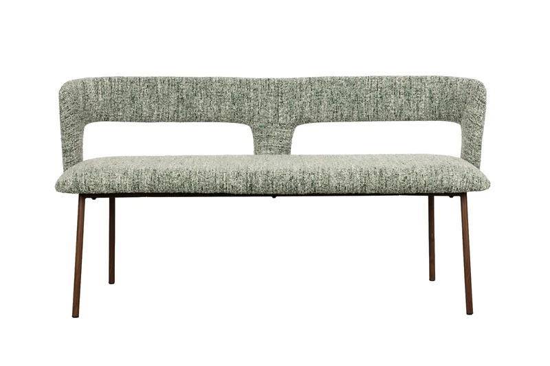 White Label Living Esszimmerbank Chelsea – Grün, Polyester, 51 × 148 × 79 cm