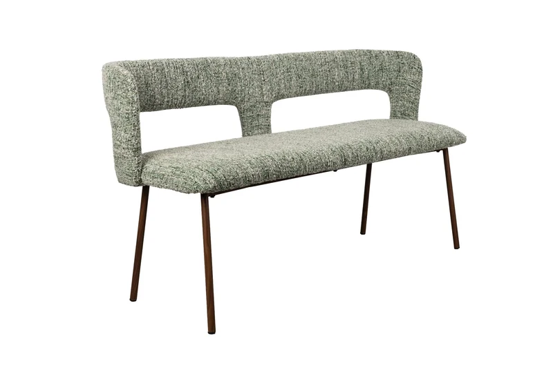 White Label Living Esszimmerbank Chelsea – Grün, Polyester, 51 × 148 × 79 cm