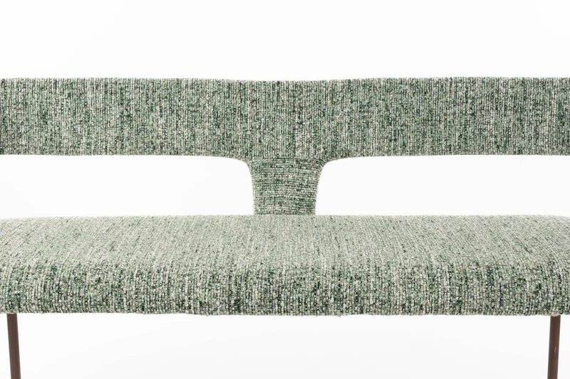 White Label Living Esszimmerbank Chelsea – Grün, Polyester, 51 × 148 × 79 cm