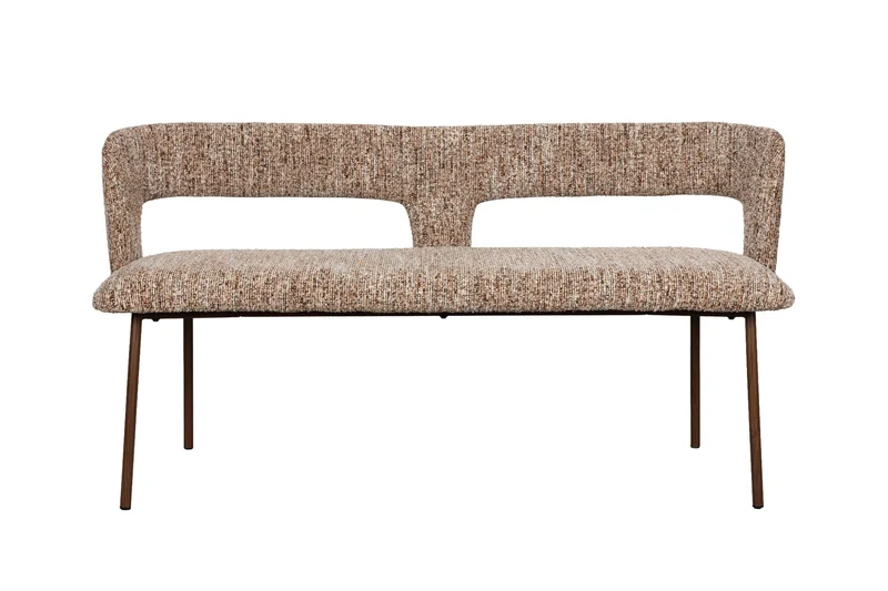 White Label Living Esszimmerbank Chelsea – Braun, Polyester, 51 × 148 × 79 cm