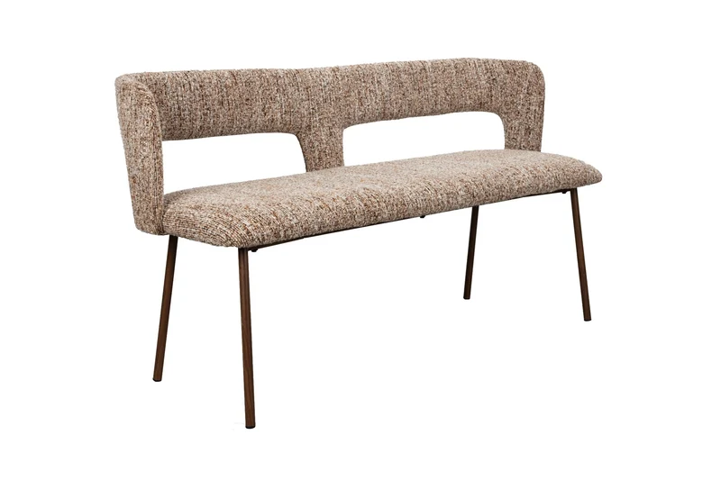 White Label Living Esszimmerbank Chelsea – Braun, Polyester, 51 × 148 × 79 cm
