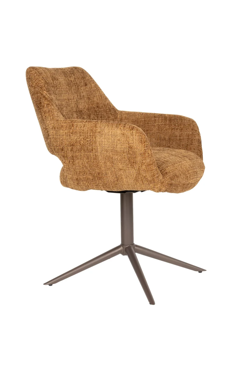 White Label Living Sessel Merel – Braun, Polyester, 62 × 60 × 85 cm, 2er-Set
