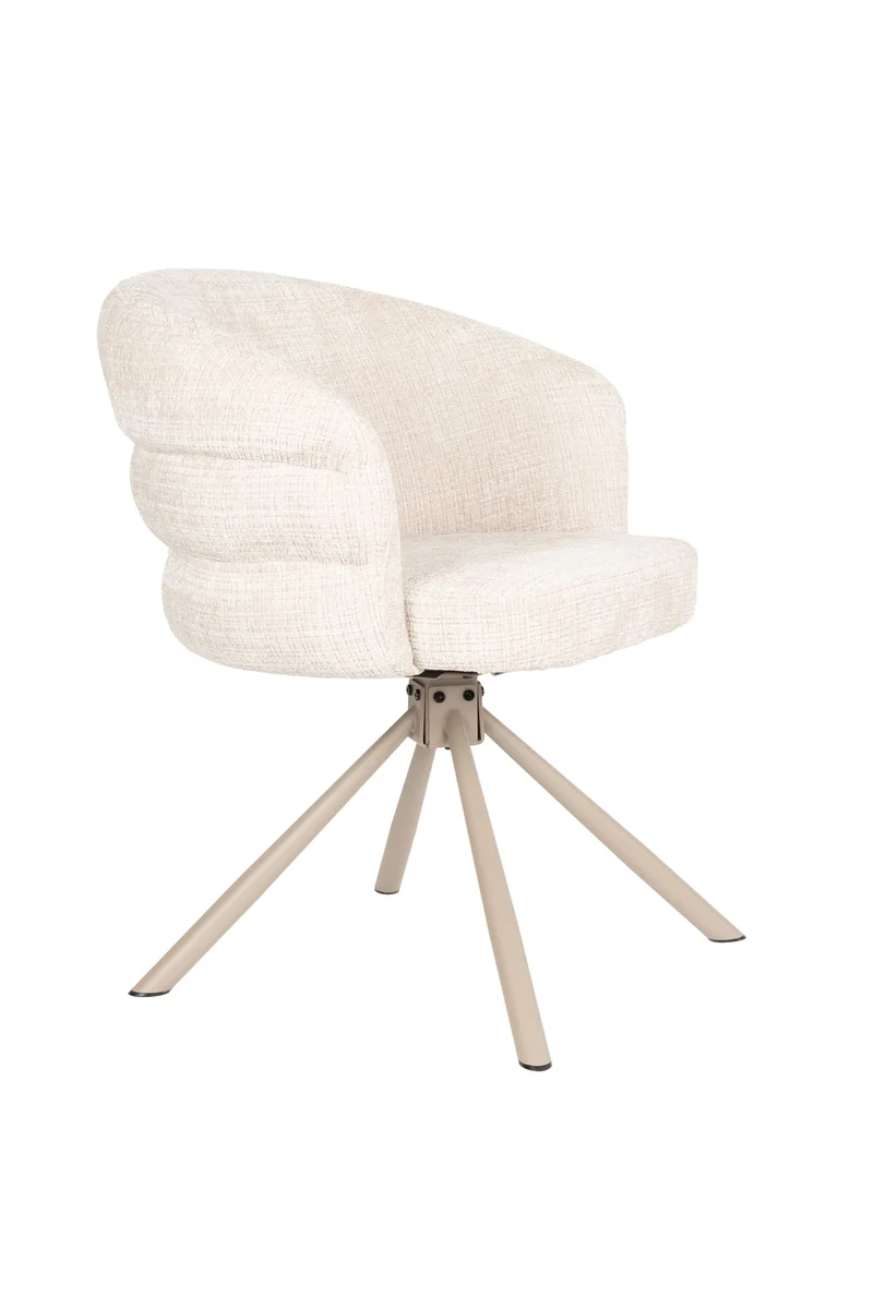 White Label Living Sessel Marjolein – Beige, Polyester, 63 × 62 × 77 cm, 2er-Set