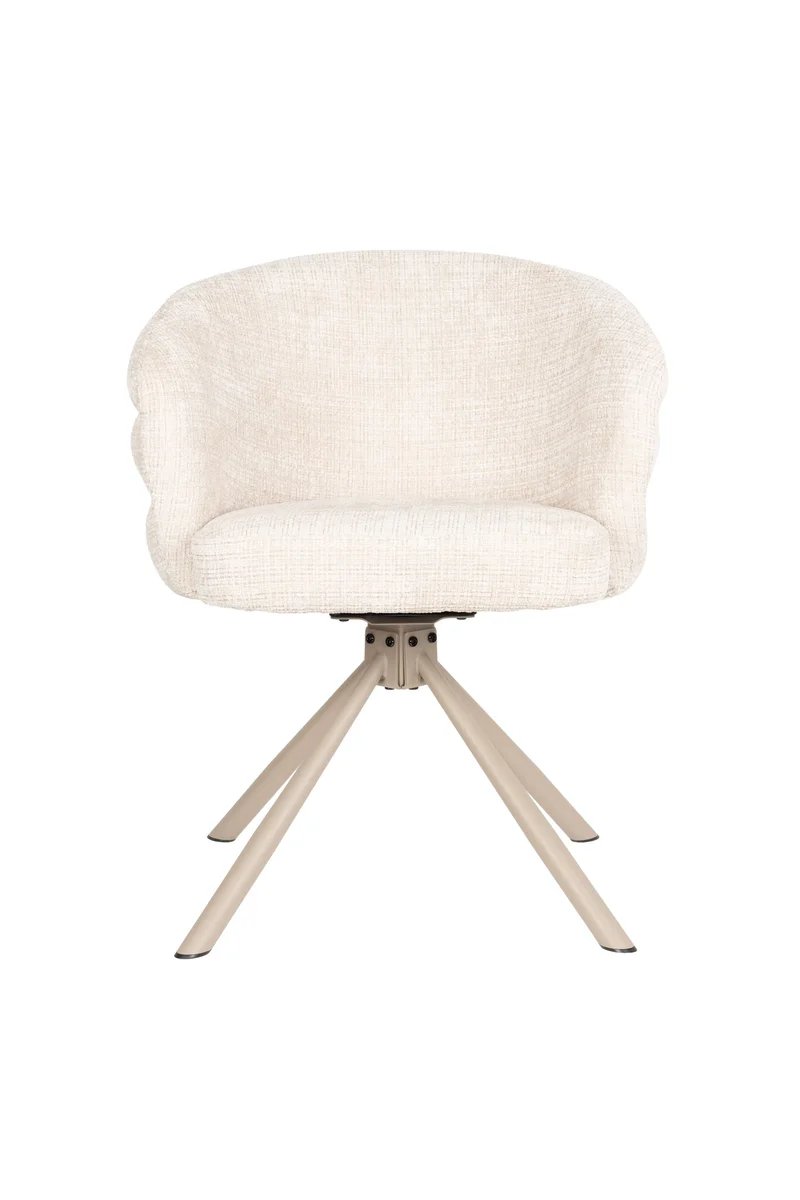 White Label Living Sessel Marjolein – Beige, Polyester, 63 × 62 × 77 cm, 2er-Set