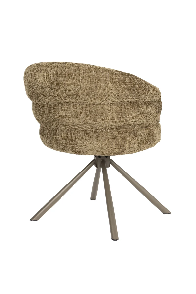 White Label Living Sessel Marjolein – Grün, Polyester, 63 × 62 × 77 cm, 2er-Set