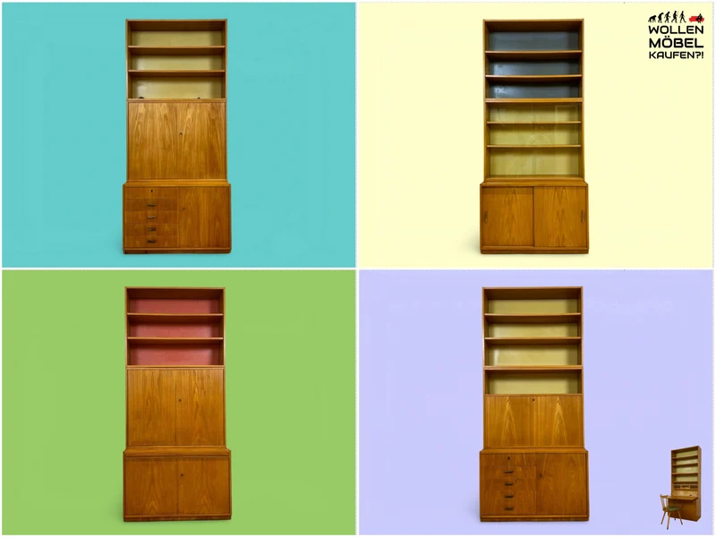 WMK Stilvoller & geräumiger 1960er Jahre Designer Schreibschrank von Bruno Knoblauch für VEB Hellerau