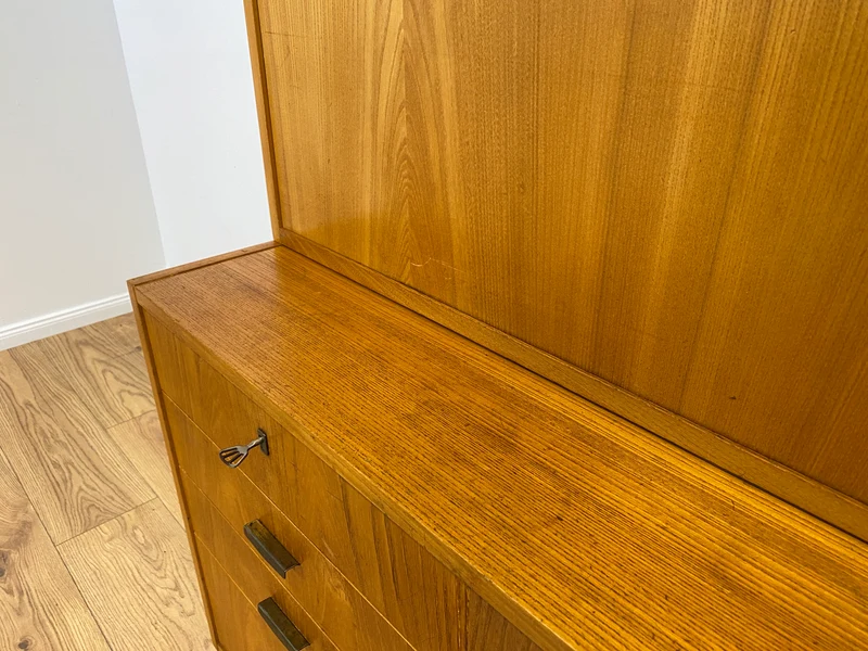 WMK Stilvoller & geräumiger 1960er Jahre Designer Schreibschrank von Bruno Knoblauch für VEB Hellerau