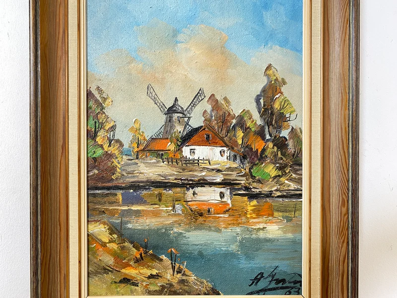 WMK Freundliches, gut gemaltes & sehr gut erhaltenes schwedisches Vintage Öl auf Spannplatte Gemälde , 41x56cm, signiert, Holzrahmen