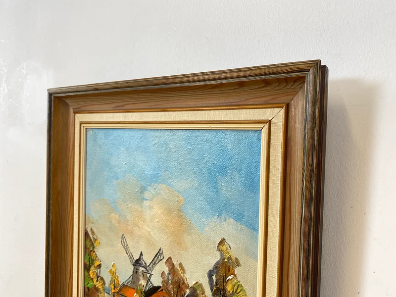 WMK Freundliches, gut gemaltes & sehr gut erhaltenes schwedisches Vintage Öl auf Spannplatte Gemälde , 41x56cm, signiert, Holzrahmen