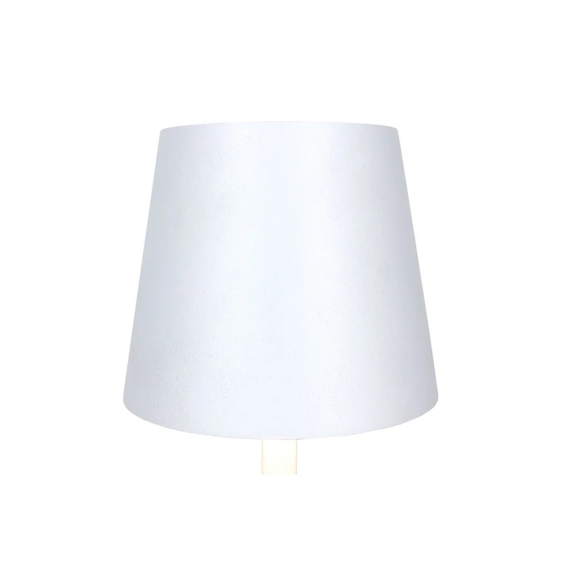 LED-Akku-Tischleuchte mit Holzfuß – Natur/Weiß, 29 cm