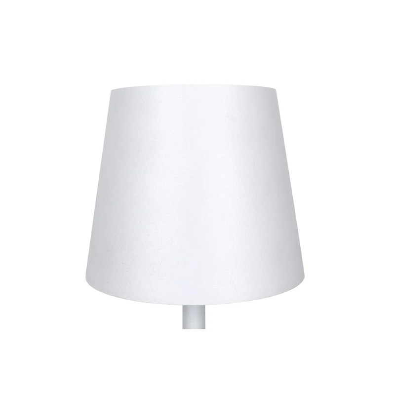 LED-Akku-Tischleuchte mit Holzfuß – Natur/Weiß, 29 cm