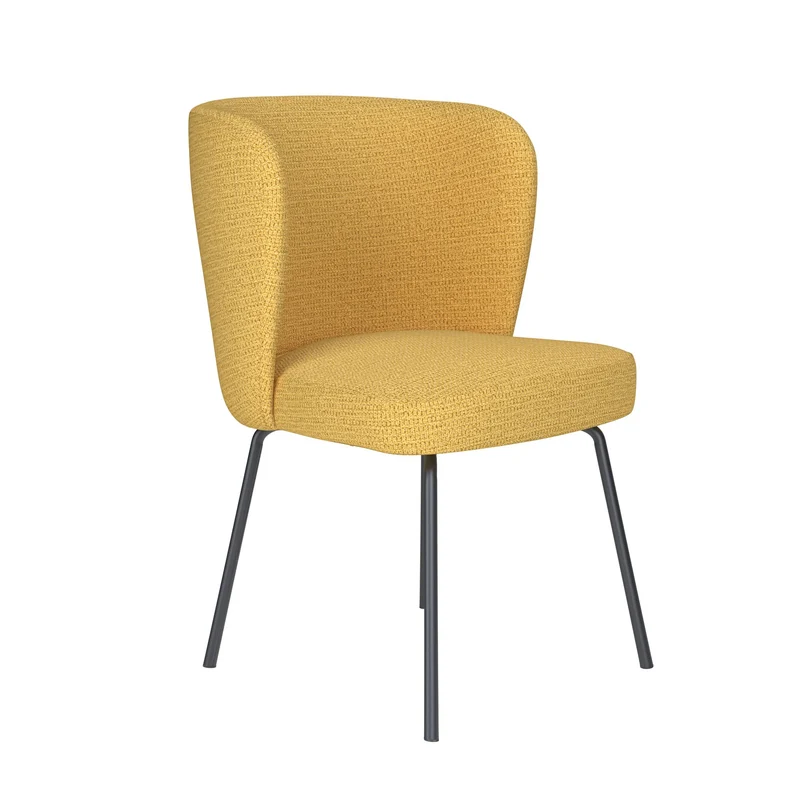 White Label Living Stuhl Stan Ocker 4 Metallbeine – 57 × 53 × 82 cm