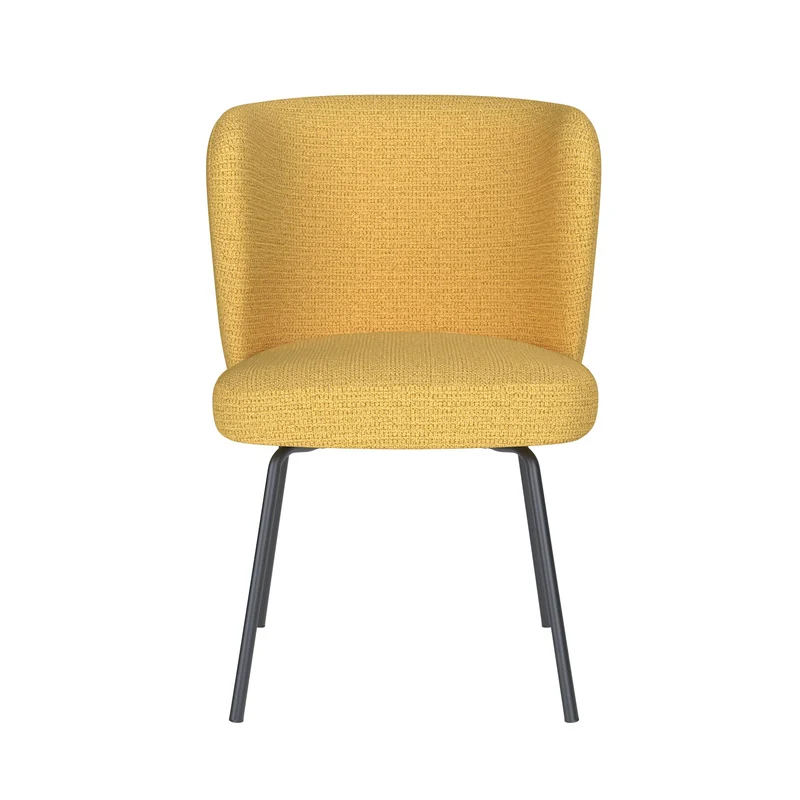 White Label Living Stuhl Stan Ocker 4 Metallbeine – 57 × 53 × 82 cm