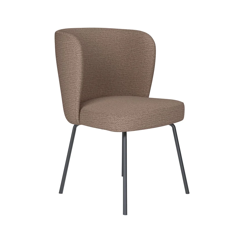 White Label Living Stuhl Stan Taupe 4 Metallbeine – 57 × 53 × 82 cm