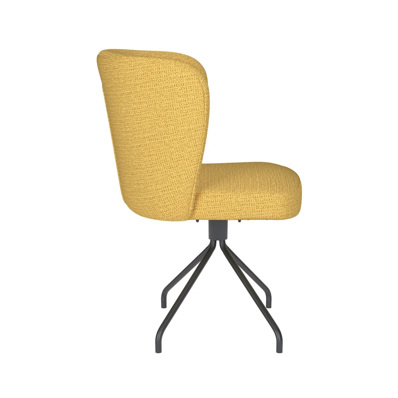 White Label Living Stuhl Stan Ocker Drehgestell – Polyester, 57 × 53 × 82 cm