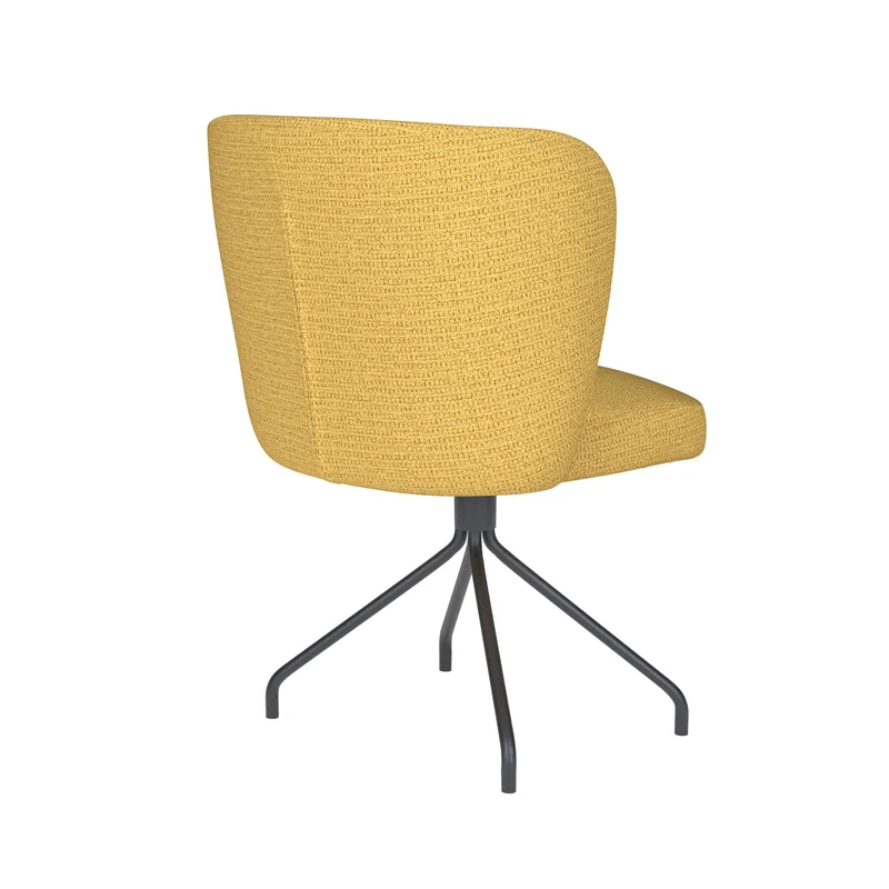 White Label Living Stuhl Stan Ocker Drehgestell – Polyester, 57 × 53 × 82 cm
