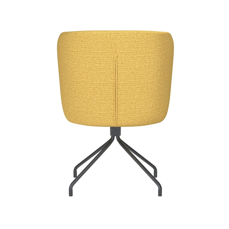 White Label Living Stuhl Stan Ocker Drehgestell – Polyester, 57 × 53 × 82 cm