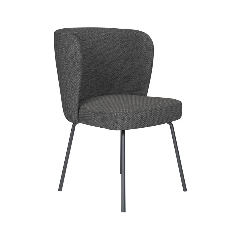 White Label Living Stuhl Stan Grau 4 Metallbeine – 57 × 53 × 82 cm